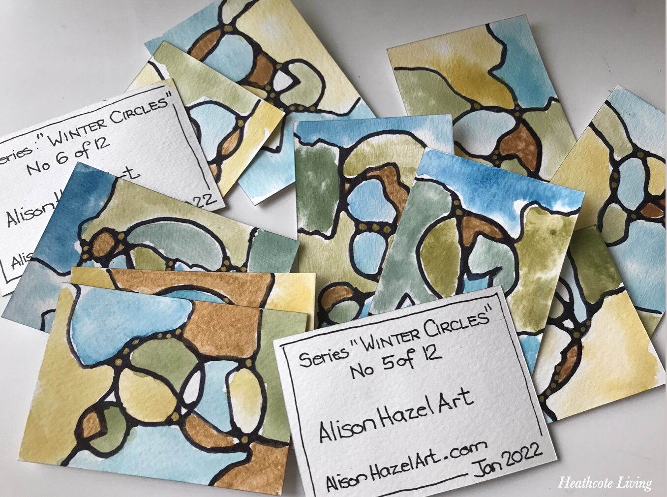 How to Make 12 Neurographic Inspired Artists Trading Cards